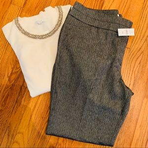 LOFT Herringbone Trouser Pants